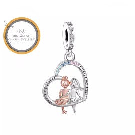 Minimalist Charm Jewelry Always My Sister Heart Pendant Charm, Sister Heart Charm, Gift For Sister
