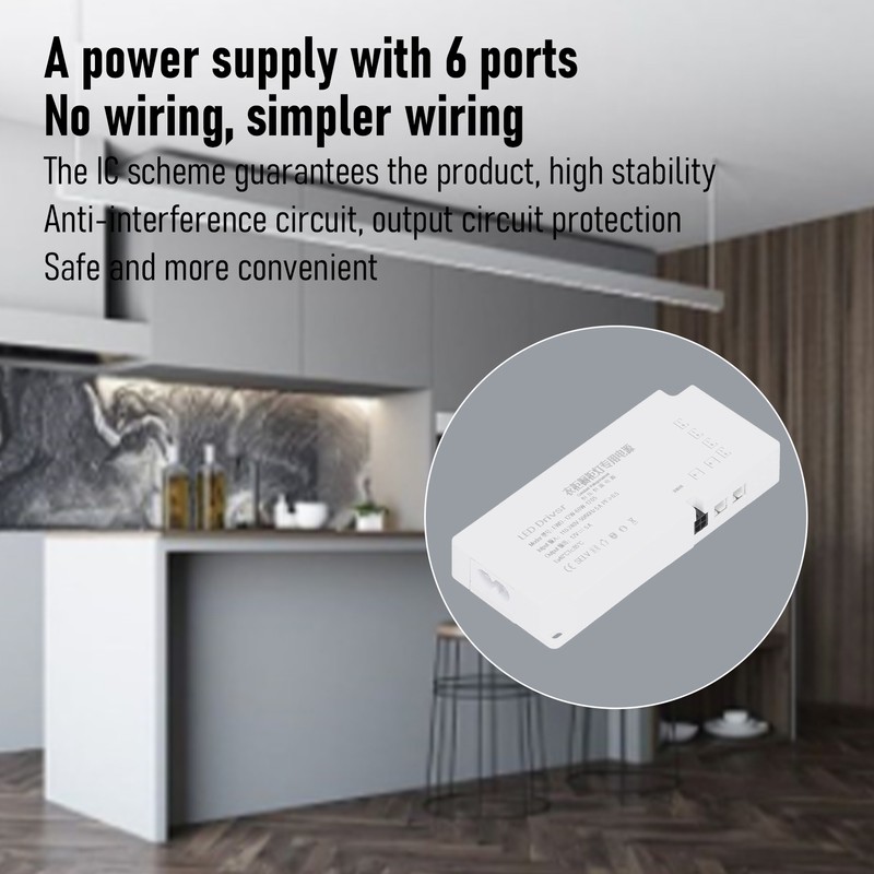 LED Cabinet Light Power Supply Integrated 6‑Bit Jump Wire 12V