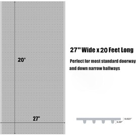 Plastic Carpet Protector Floor Runner 27in x 20ft Clear Carpet Runner for High Traffic Hallway Non-Slip Rug Protector for Low Pile Stain-Resistant & Waterproof