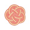 Mizuhiki Plum Knot Stickers, Gold Foil Stamping, 1.4 x 1.4 inches (35 x 35 mm), 50 Sheets (Red x Gold)