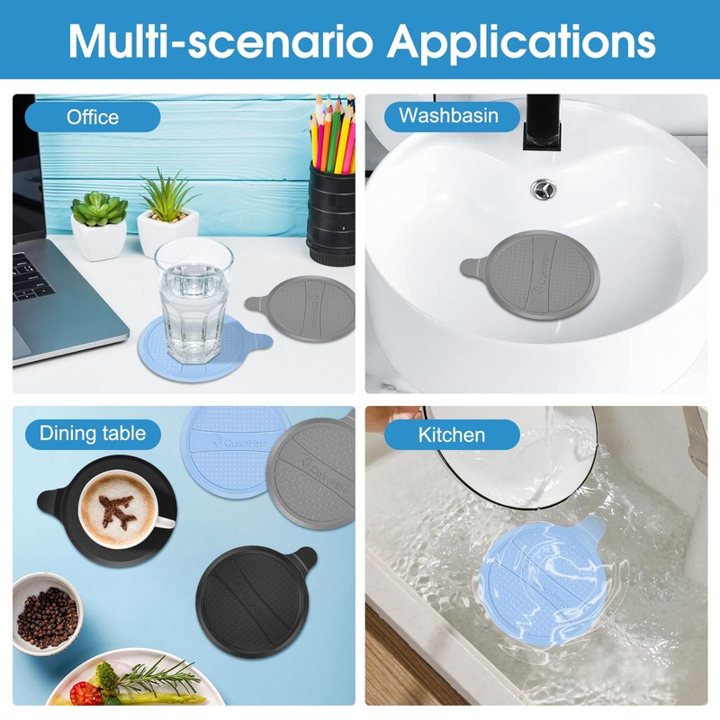 CukoHno Tub Stopper,Drain Stopper for Shower,Silicone Bathtub Stopper,Sink Plug,6" Diameter