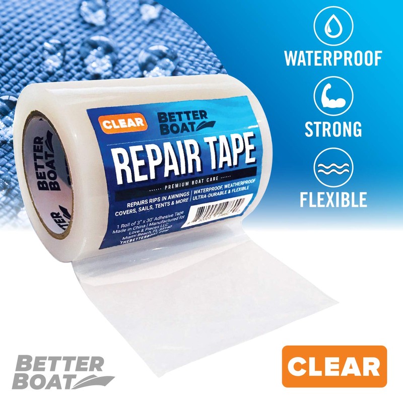 Repair Tape for Fabric and Vinyl 30ft x 3in, Clear