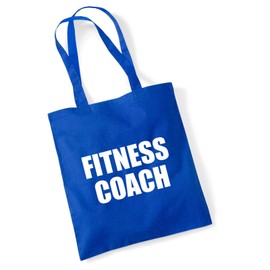 Huuraa Jute Bag Fitness Coach Training Bag Cotton 10 Litres Size with Motif for All Personal Trainers Gift Idea for Friends and Family, Bright royal