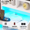 BTHFST Tall Nightstand with Charging Station and LED Lights, White