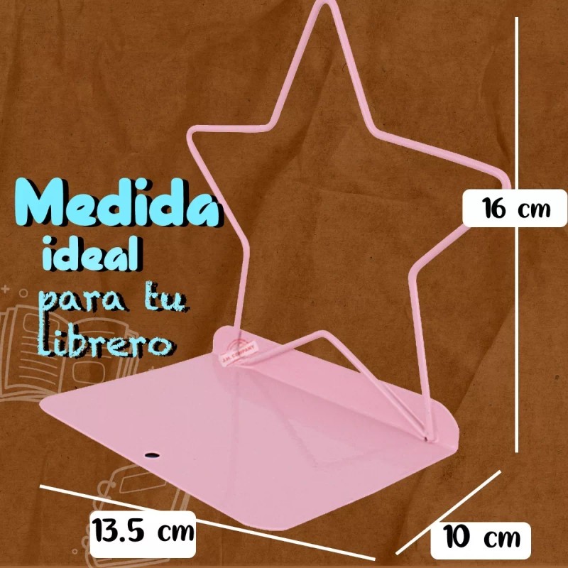 J.H. Company Sujetador Libros Estrella Kawaii Metalico Escritorio Sx-925