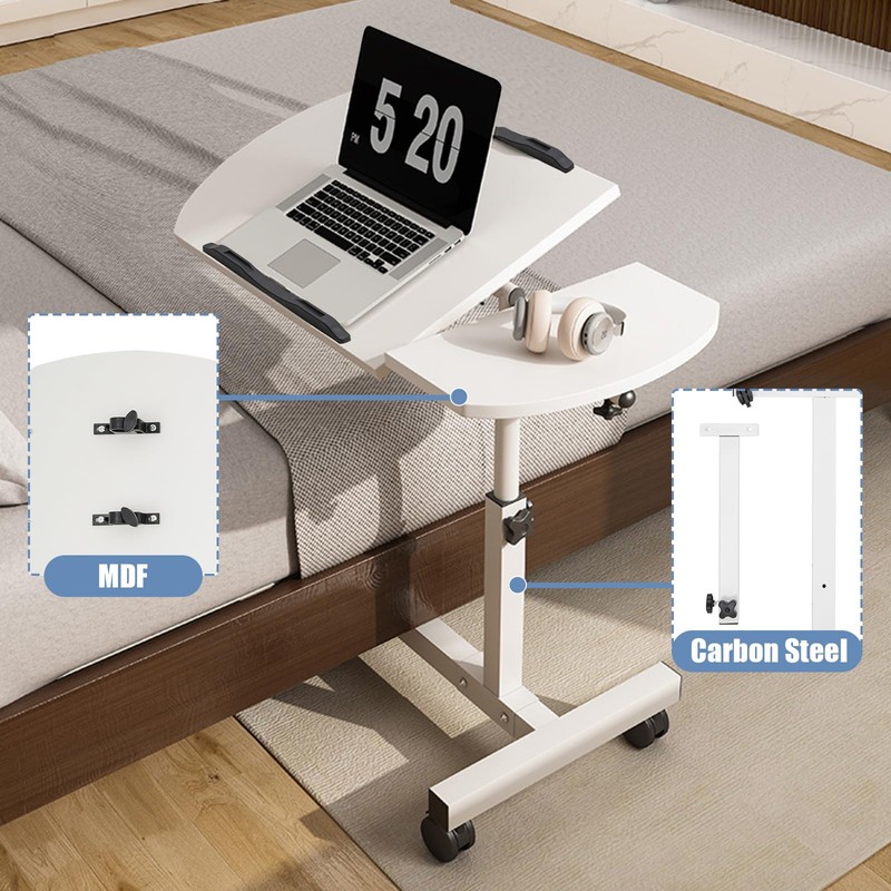 ILWorkTLs Angle & Height Adjustable Rolling Table Desk,Laptop Notebook Stand