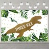 Generic Three-Rex Dinosaur T-Rex Jungle/Tropical Rainforest Theme Banner, Green, 71*47