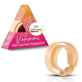 Volummi Hair Scrunchie, Innovative Ponytail Scrunchie for Visibly More Volume in the Ponytail, Perfect Hold & Gentle on Hair, The Original Made in Germany [Sandy Gold S for Thin Hair]