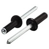 Linkup 120pcs pack 4.8mm x 18mm Black pop blind Rivets, 4.8mm x 18mm Black pop rivets,Aluminum Body Steel Mandrel Rivets (Black),Dome Head aluminum rivets