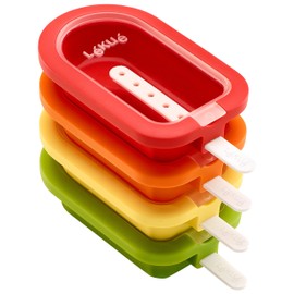 Lekue Popsicle Mould Stackable 4 Pieces, Multicolour, 3400221S01U150 10.5 x 6.5 x 2.6 cm