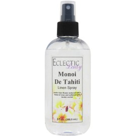 Monoi de Tahiti Linen Spray, 16 ounces - Eclectic Lady Sheet and Linen Spray - No Artificial Colors, Parabens, or Preservatives - Long-Lasting Scent for Bed, Fabric & Pillow