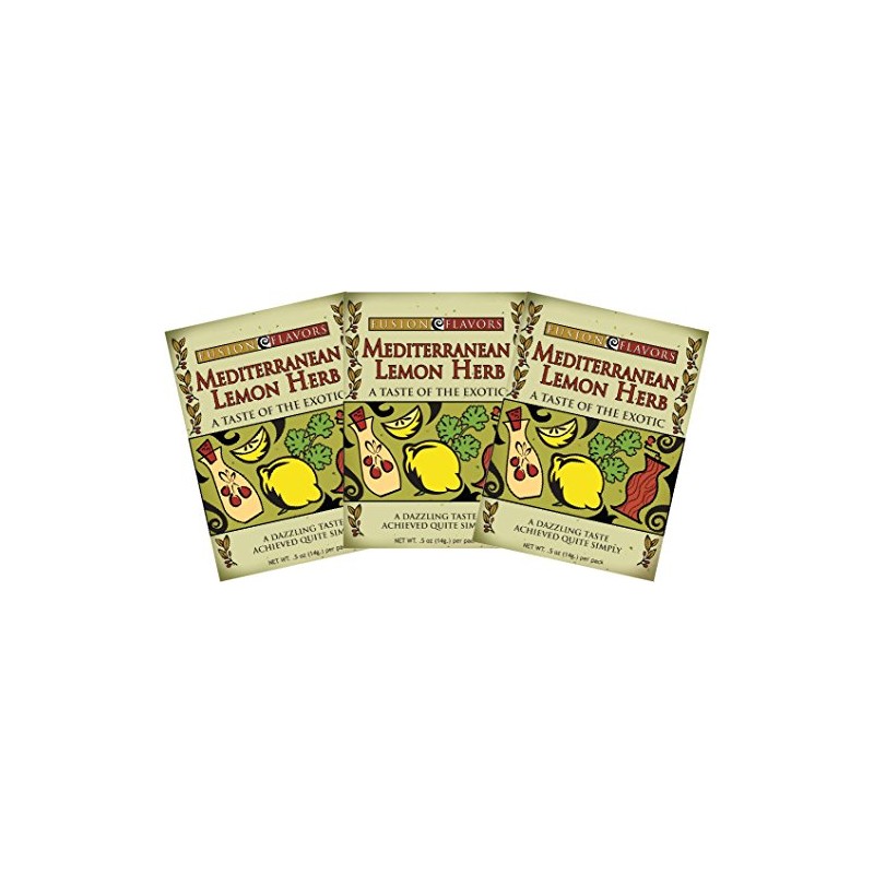 Fusion Flavors Olive Oil Dipping Spices (Mediterranean Lemon Herb 3