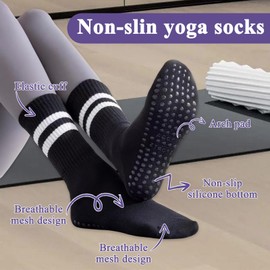 SNONESIY 5 Pairs Stopper Socks Women's Socks Compatible with Pilates Socks Yoga Socks Non-Slip Socks Women's Strong Wrapping Power Soft and Breathable Pilates Socks with Nubs Yoga Fitness, orange