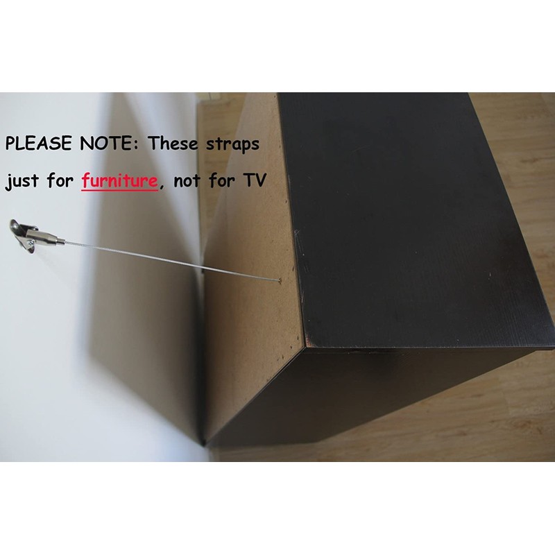 Furniture Anti-Tip Straps - Steel Cables Furniture Anchor Kit for
