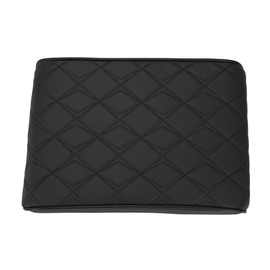 X AUTOHAUX Car Center Console Cover Car Armrest Cover 12.6"x8.27"x2.36" Black Nappa Leather Memory Foam