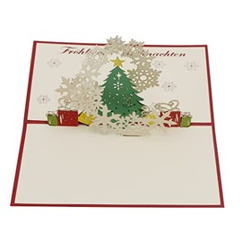 Christmas Tree with Snowflakes, Winter Landscape Christmas Card, 3D Card, Folding Card, Pop Up Card