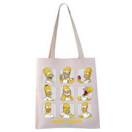 VAMSII Cartoon Themed Tote Bag TV Show Merch Gift Funny shopping Tote Bag Gift For TV Show Fans (HOMER MOODS tote)