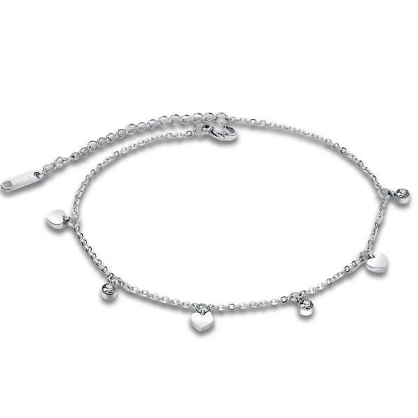 Laopipfu 1 Adjustable Waterproof Anklet For Women, 316L Stainless Steel
