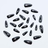 24Pcs Black Chrome Metal Press on Nails Glossy Mirror Fake