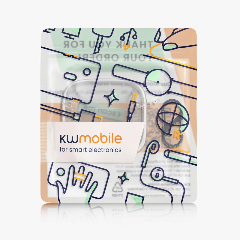 kwmobile Earphones Case Compatible with JBL Tune Flex - Crystal