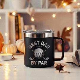 Dad Gifts - Golf Gifts for Dads, Fathers Day Golf Gift from Daughter, Son, Kids - Golfing Ideas for Dad Husband Papa Father Golfers, 14 Oz Golf Best Dads by Par Tumbler