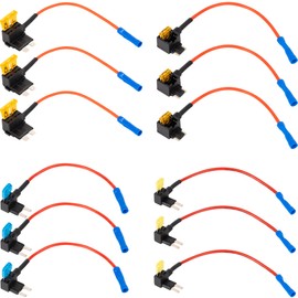 BlueStars 4-Type 12V Add-a-Circuit Adapter & Fuse Kit (12-Pack), Fuse Tap and Holder - Compatible withMini, Micro 2, Low-Profile Mini, Standard, Car, Truck, Boat