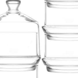 LAV Bombonera Capelo Dulcero Apilable Triple recipiente Vidrio Lav Berry Cupcake para decoración y postres