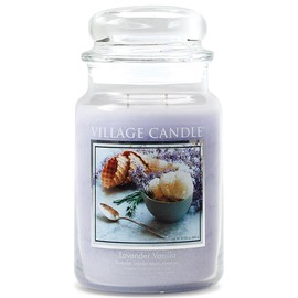 Village Candle Lavender Vanilla, Large Glass Apothecary Jar, Scented Candle, 21.25 oz.