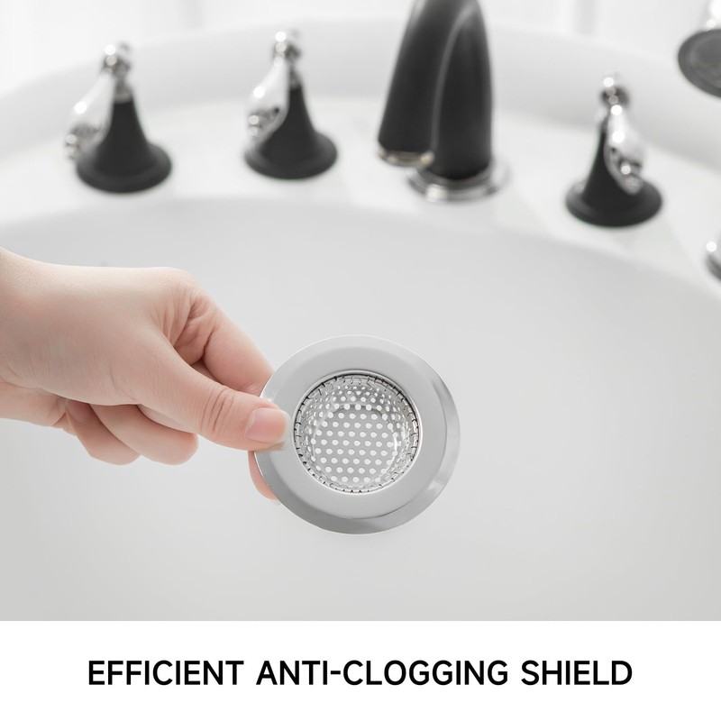 CORNERJOY 2PCS Bathtub Drain Strainer Cover - 2.84 inch Stainless