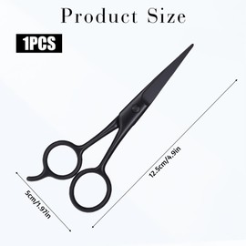 Professional Mustache and Beard Scissors, Black Small Sharp Mustache Scissors Stainless Steel Hair Trimming Scissors for Men Women Personal Care Grooming Trimming Eyebrow Facial Hair Mustache