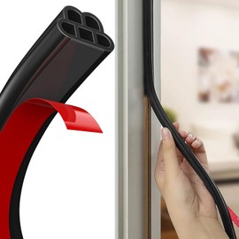 20FT Rubber Weather Stripping Door Seal Strip, Door Rubber Weather Seal Strip, Self-Adhesive Door Weatherstripping Soundproofing Seal Strip for Door Windows (for Gaps from 0.15 to 0.27inch)