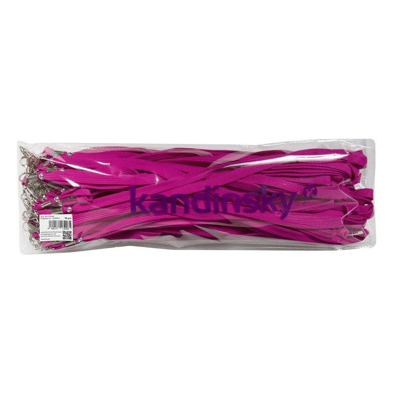 Kandinsky Pink Blank Lanyards with Clasp 12mm Width (Pack of