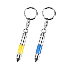 [VEAGIA] 2 Pcs Anti-Static Key Chain Anti Static Blue + Yellow Car Door Knob Anti Static for Daily Life (Blue + Yellow)