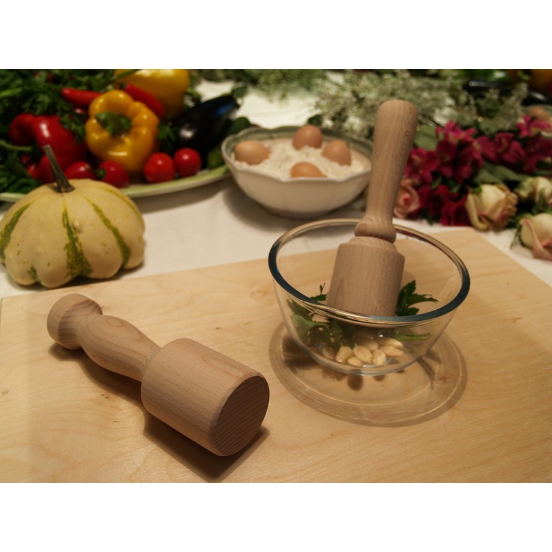 ELETTRO CENTER Art. 152 Mortar with Flat Base, Wood, brown