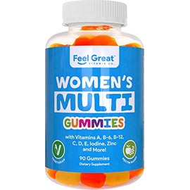 Multivitamin Gummy for Women by Feel Great Vitamin Co | Multi Chewable Gummy Supplement with Vitamin A, B-6, B-12, C, D, E, Biotin, Choline, Folic Acid, Zinc & More ● Supports Healthy Women Function,