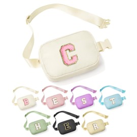Parima Birthday Gifts for Girls - Teenage Girls Birthday Gifts for 3 4 5 6 7 8 9 10 11 12 13 Year Old Girl Kids Daughter Friends Sisters, White Small Belt Bag Waist Bag Initial C