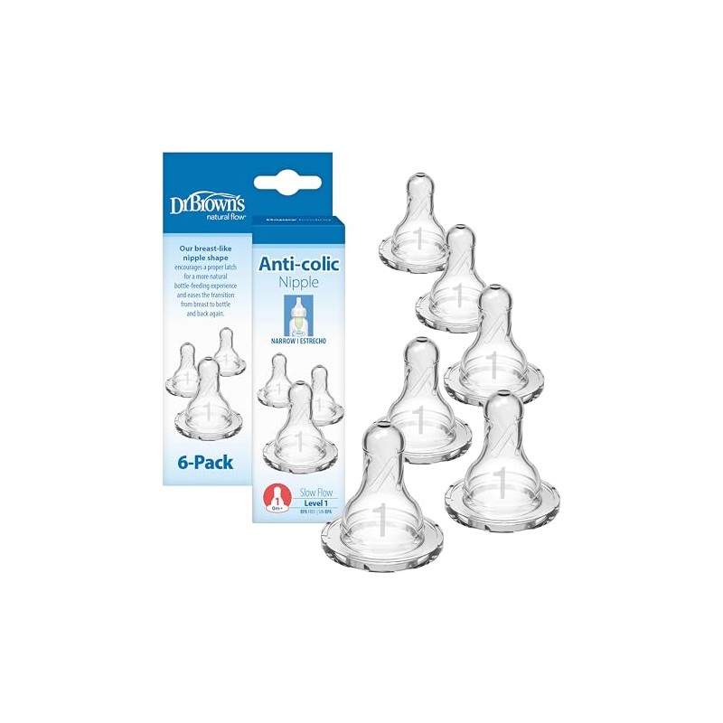 Dr. Brown's 2 Pack Natural Flow Preemie pezón estándar, Nivel