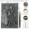 3D Dragon Vintage Diary + Pen Set, A5 Lined Notebook,