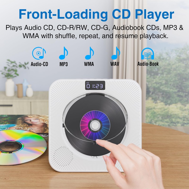 MEGATEK Portable CD Player Bluetooth for Home, Desktop CD Player