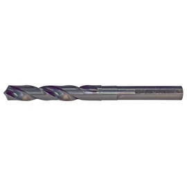 Cle-Line C20676 Silver and Deming Reduced Shank Drill, High Speed Steel, Steam Oxide Finish, Reduced Flatted Shank, 118-Degree Radial Point, 19/32" Drill Diameter