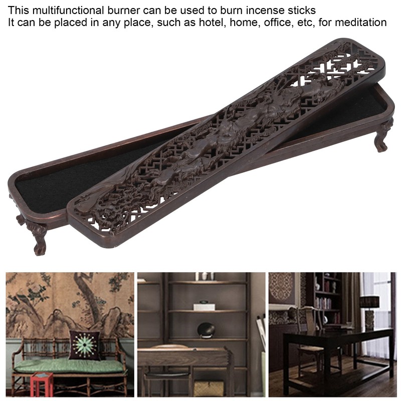 Brass Alloy Incense Burner Home Desktop Burning Incense Holder Case