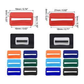uxcell Watch Band Strap Loops, 16mm 18mm Width Rubber Fastener Rings Silicone Watch Retainers for Watch Band Mix Colors 1Set