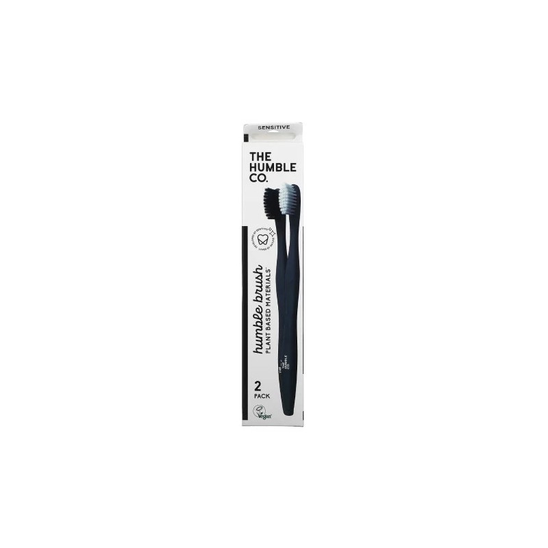 Plant Based Toothbrush Sensitive White & Black 2 Count