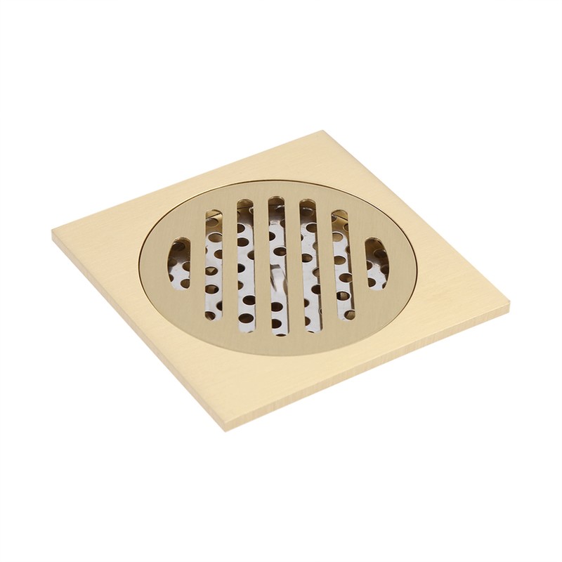 Square Floor Drain Bathroom Shower Waste Grate Brass Constructed Strainer