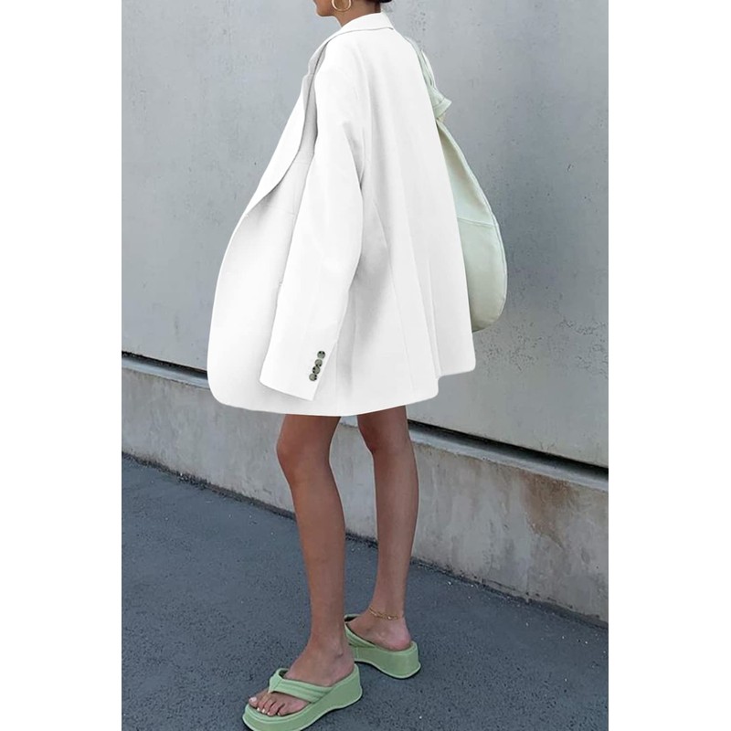 Grlasen Women Casual Elegant Long Sleeve Oversized Lapel Blazers Open