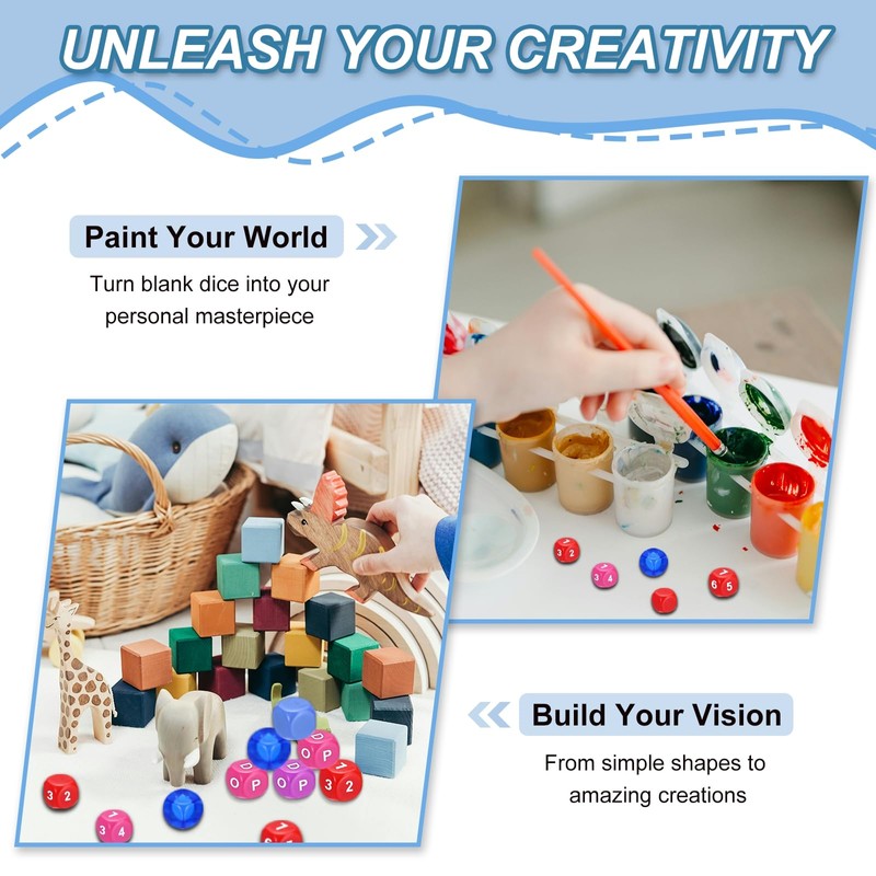 PATIKIL 12mm Acrylic Dice Blank, 20 Pcs Standard Game Dice