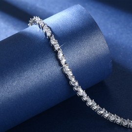 Tennis Bracelets for Women Sterling Silver 24K White Gold Plated 5A Cubic Zirconia Tennis Bracelet Jewelry Gifts for Wife Mom Anniversary Mothers Day Birthday Valentines