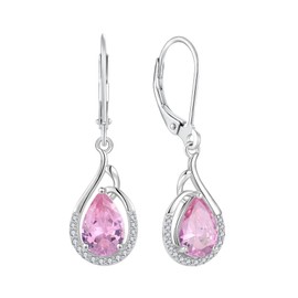 Starchenie Earrings 925 Sterling Silver Birthstone Zircon Water Drop Pendant Earrings for Women, Sterling Silver, Cubic Zirconia