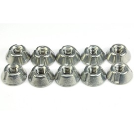 Trident 10pcs 10-24 Tri-Groove Tamper Proof Security Nuts Zamak 5 Anti-Theft, Trident T