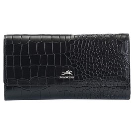 Croco2 Brown Women’s Quad fold Wallet with Enhanced RFID Security